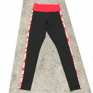 Black & Orange Adidas Climalite Leggings, S